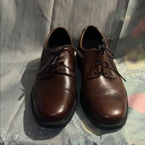Men's Brown Leather Dress Shoes - Classic Lace-Up